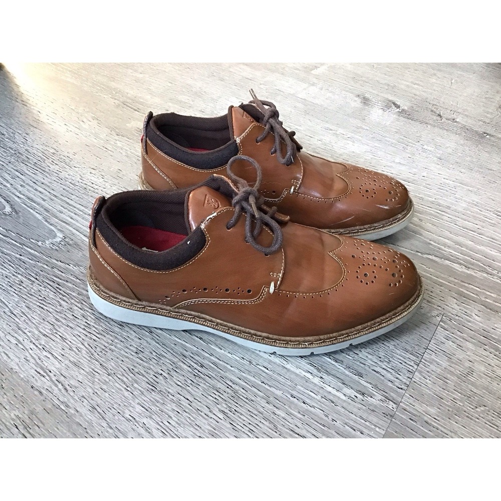 Stacy Adams Est.1875 Shoes Boys Size 2 M Brown Leather Wingtip Oxfords 43436-221